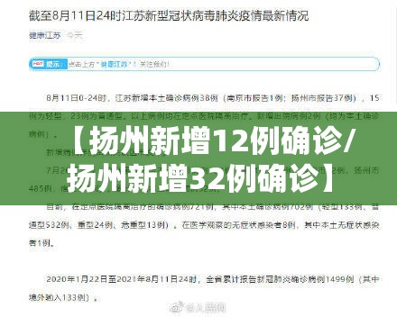 【扬州新增12例确诊/扬州新增32例确诊】 【扬州新增12例确诊/扬州新增32例确诊】