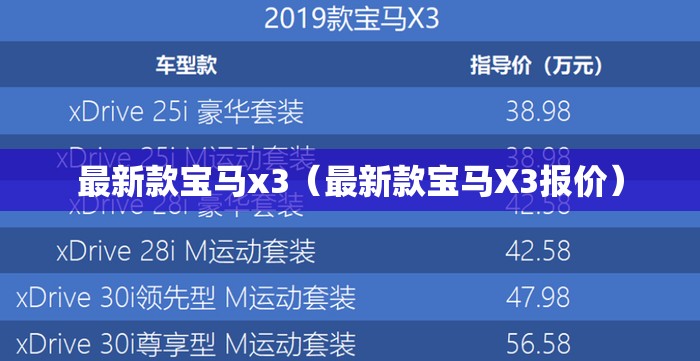 最新款宝马x3(最新款宝马X3报价) 最新款宝马x3(最新款宝马X3报价)