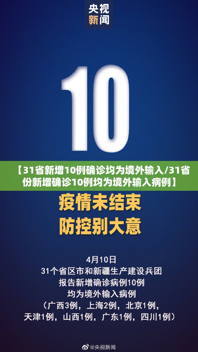 【31省新增10例确诊均为境外输入/31省份新增确诊10例均为境外输入病例】 【31省新增10例确诊均为境外输入/31省份新增确诊10例均为境外输入病例】