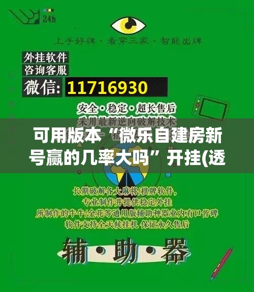 可用版本“微乐自建房新号赢的几率大吗”开挂(透视)辅助神器