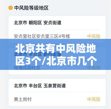 北京共有中风险地区3个/北京市几个中风险地区 北京共有中风险地区3个/北京市几个中风险地区