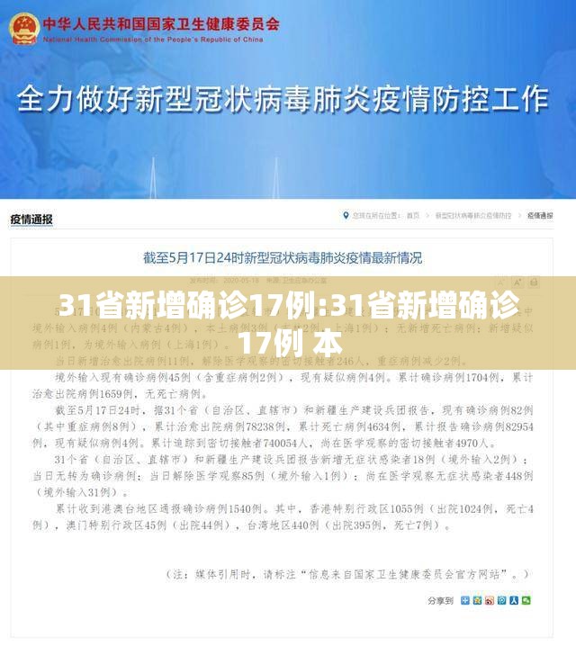 31省新增确诊17例:31省新增确诊17例 本 31省新增确诊17例:31省新增确诊17例 本