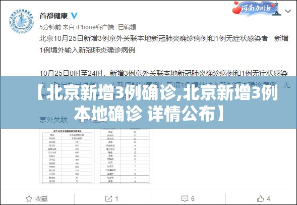 【北京新增3例确诊,北京新增3例本地确诊 详情公布】 【北京新增3例确诊,北京新增3例本地确诊 详情公布】