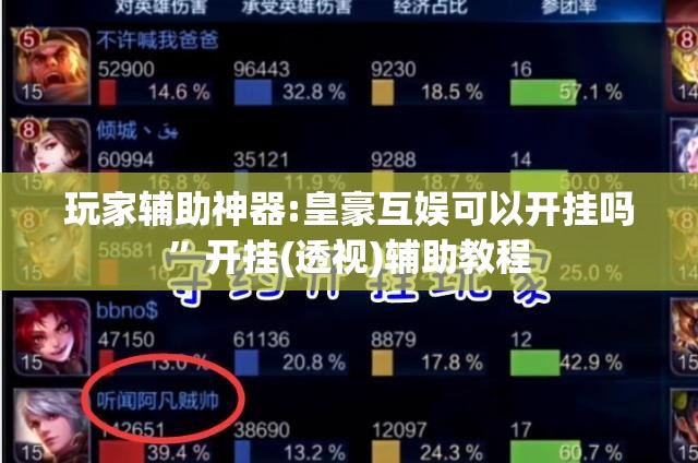 玩家辅助神器:皇豪互娱可以开挂吗	”开挂(透视)辅助教程