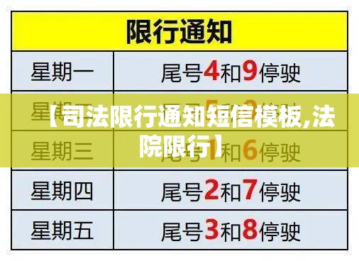 【司法限行通知短信模板,法院限行】 【司法限行通知短信模板,法院限行】