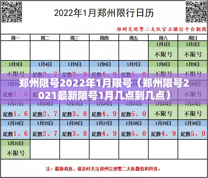 郑州限号2022年1月限号（郑州限号2021最新限号1月几点到几点）