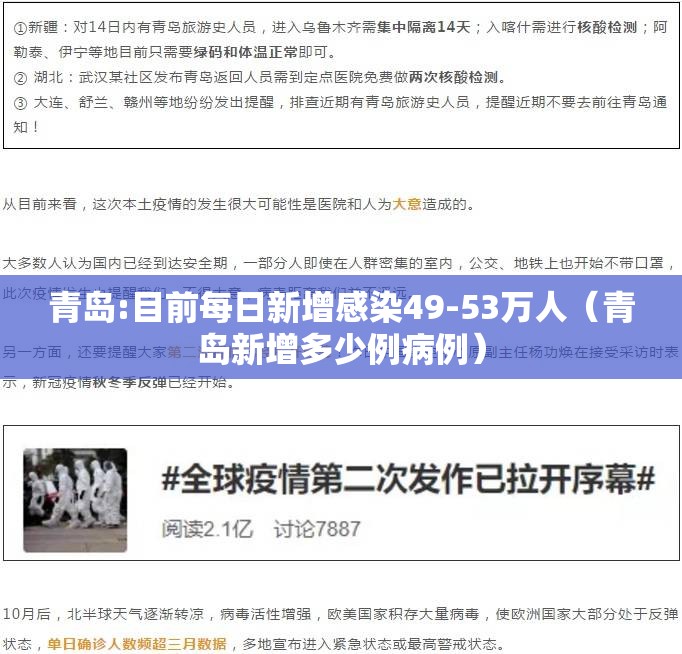 青岛:目前每日新增感染49-53万人(青岛新增多少例病例) 青岛:目前每日新增感染49-53万人(青岛新增多少例病例)
