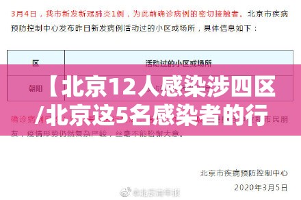 【北京12人感染涉四区/北京这5名感染者的行踪轨迹,把北漂生活彻底曝光】
