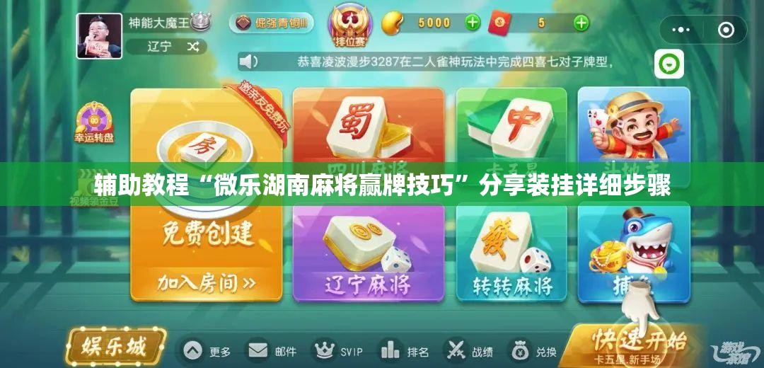 辅助教程“微乐湖南麻将赢牌技巧”分享装挂详细步骤