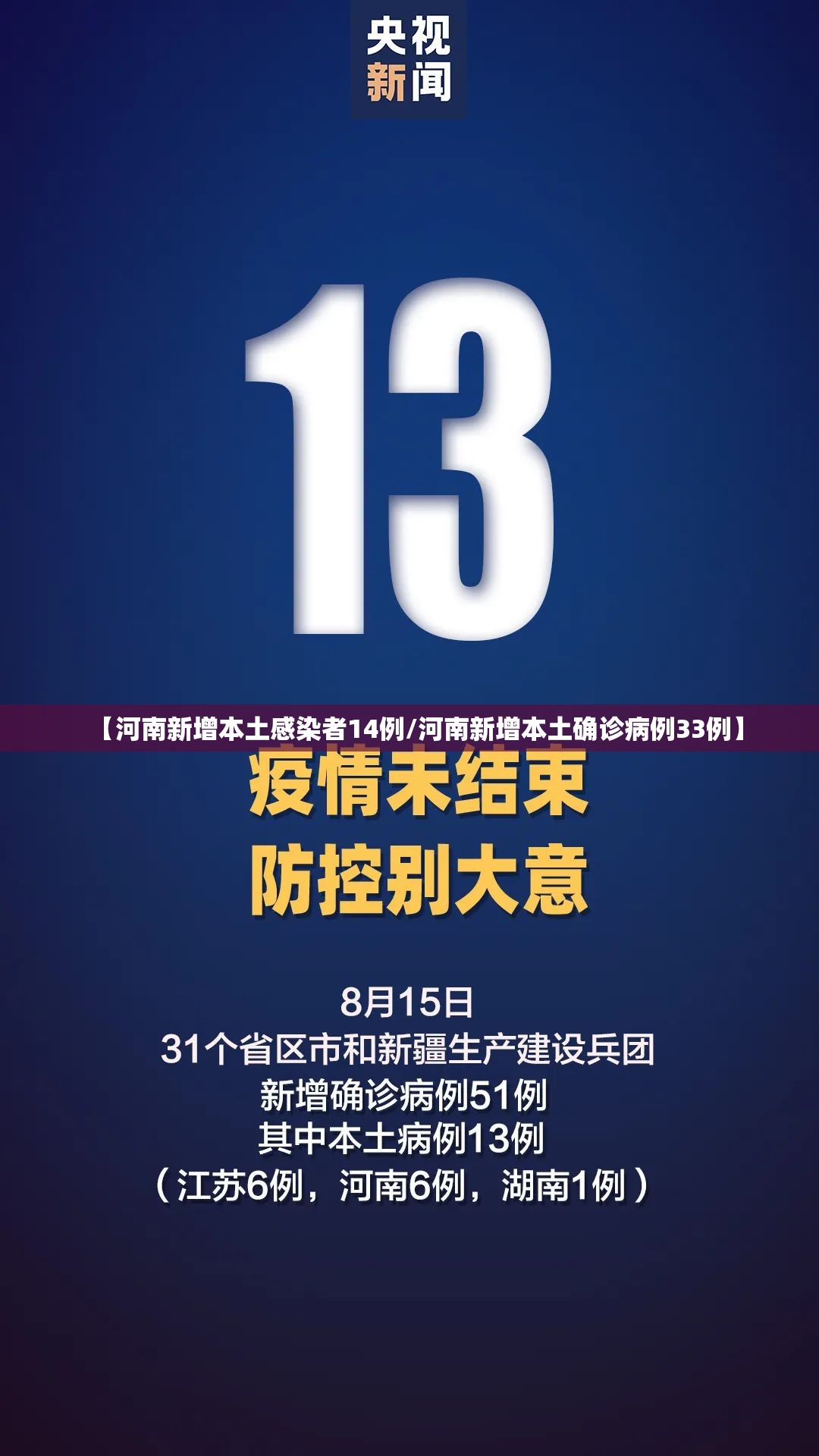 【河南新增本土感染者14例/河南新增本土确诊病例33例】 【河南新增本土感染者14例/河南新增本土确诊病例33例】