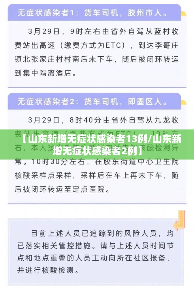 【山东新增无症状感染者13例/山东新增无症状感染者2例】 【山东新增无症状感染者13例/山东新增无症状感染者2例】