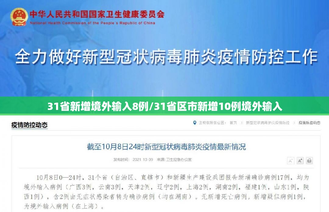 31省新增境外输入8例/31省区市新增10例境外输入 31省新增境外输入8例/31省区市新增10例境外输入