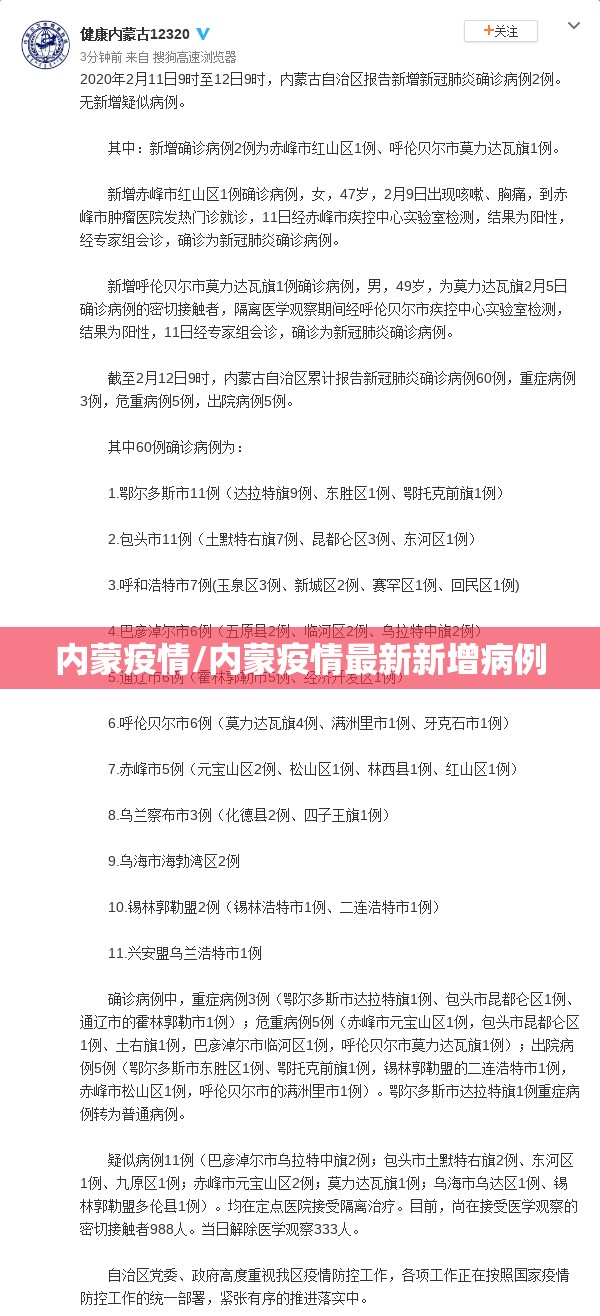 内蒙疫情/内蒙疫情最新新增病例 内蒙疫情/内蒙疫情最新新增病例