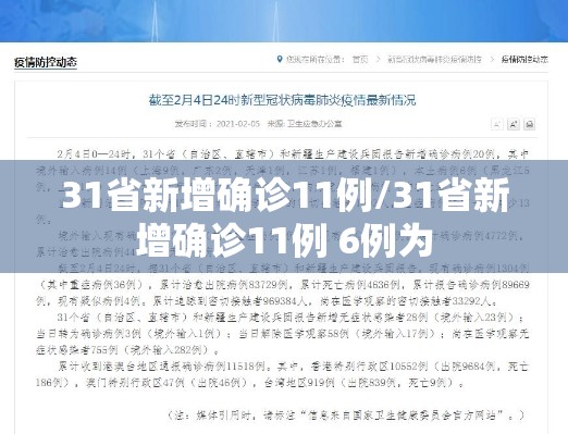 31省新增确诊11例/31省新增确诊11例 6例为 31省新增确诊11例/31省新增确诊11例 6例为