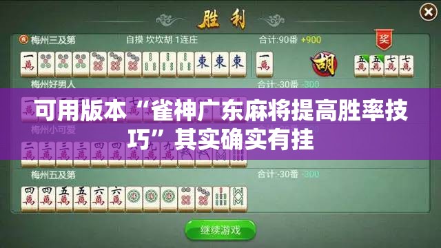 可用版本“雀神广东麻将提高胜率技巧	”其实确实有挂