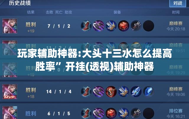 玩家辅助神器:大头十三水怎么提高胜率”开挂(透视)辅助神器