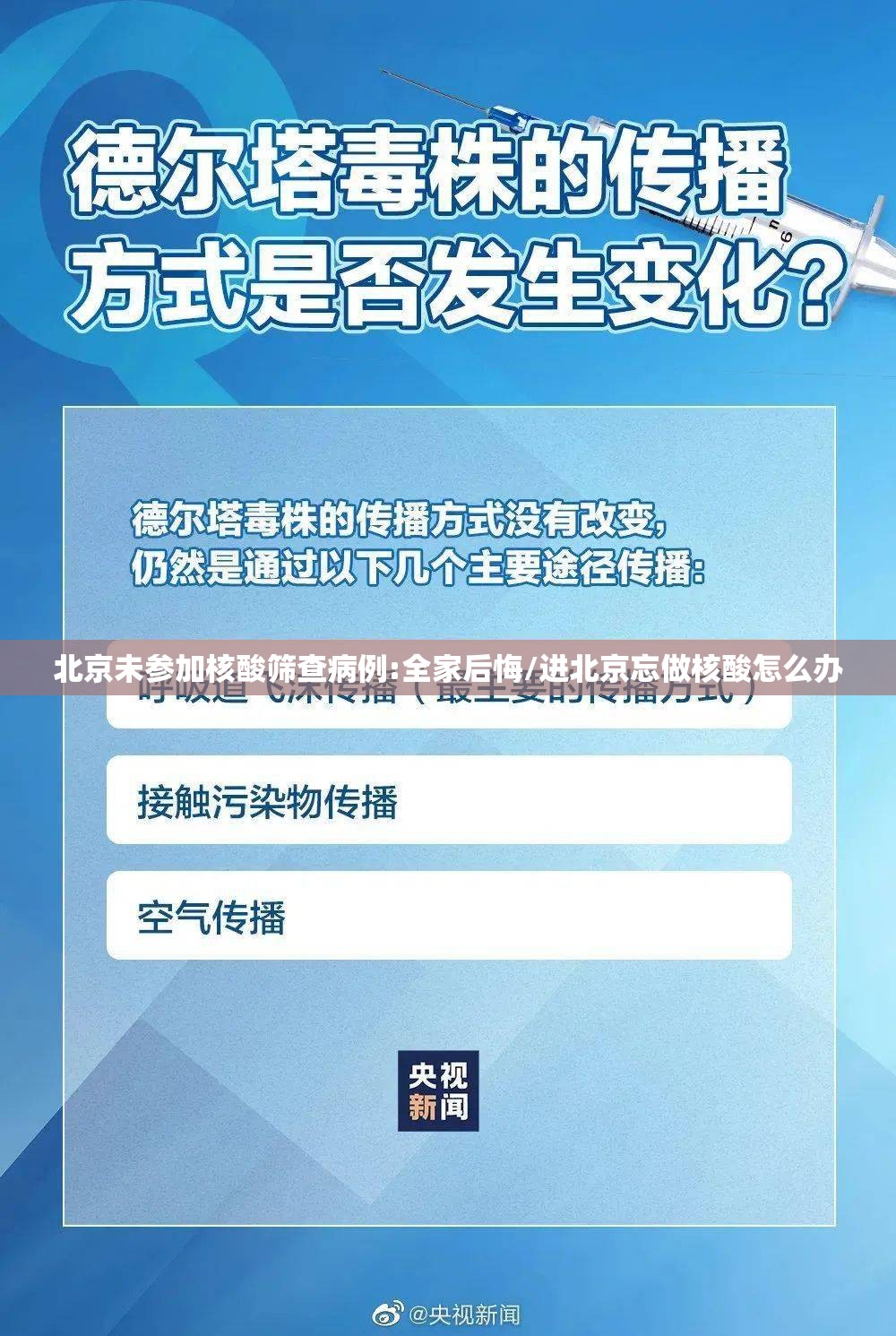 北京未参加核酸筛查病例:全家后悔/进北京忘做核酸怎么办