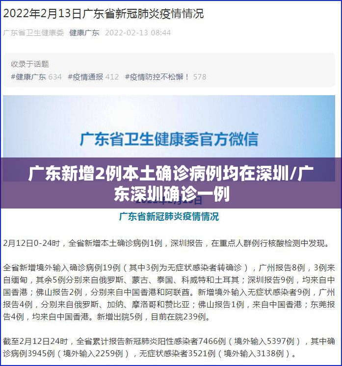 广东新增2例本土确诊病例均在深圳/广东深圳确诊一例