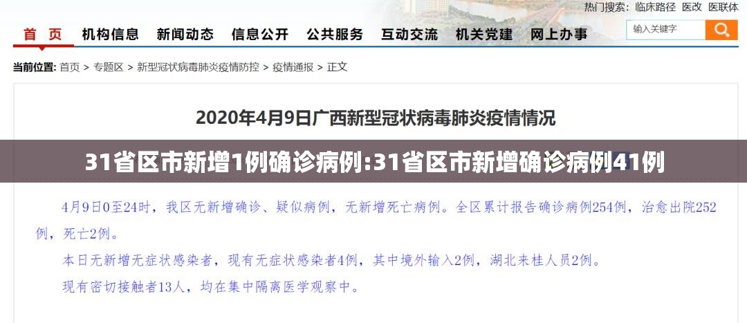 31省区市新增1例确诊病例:31省区市新增确诊病例41例 31省区市新增1例确诊病例:31省区市新增确诊病例41例