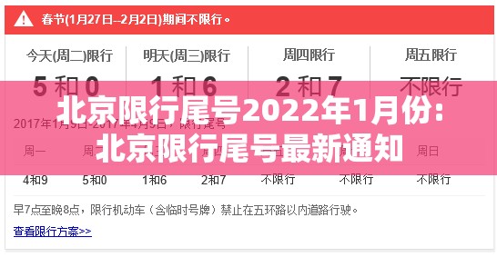 北京限行尾号2022年1月份:北京限行尾号最新通知 北京限行尾号2022年1月份:北京限行尾号最新通知