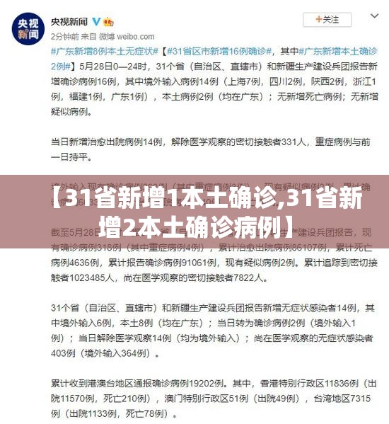 【31省新增1本土确诊,31省新增2本土确诊病例】 【31省新增1本土确诊,31省新增2本土确诊病例】