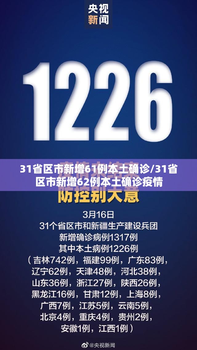 31省区市新增61例本土确诊/31省区市新增62例本土确诊疫情