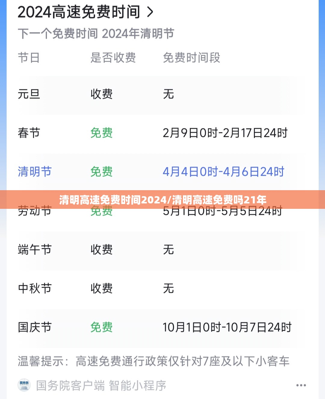 清明高速免费时间2024/清明高速免费吗21年 清明高速免费时间2024/清明高速免费吗21年