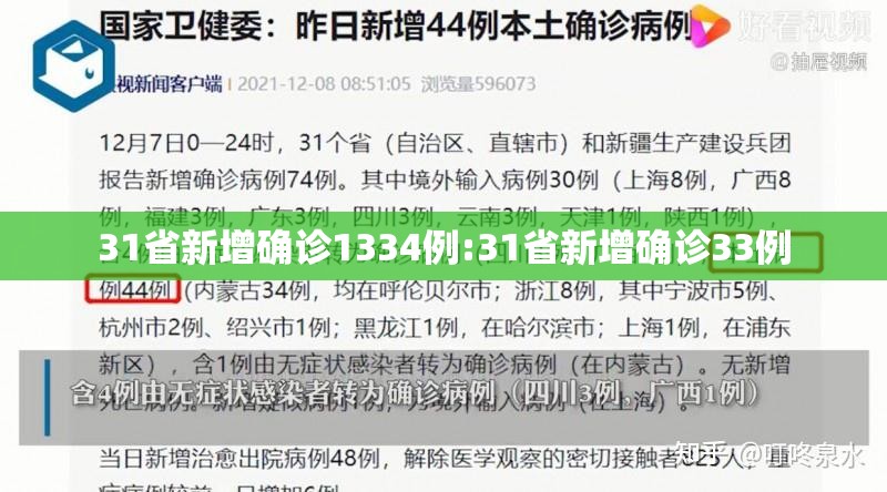 31省新增确诊1334例:31省新增确诊33例 31省新增确诊1334例:31省新增确诊33例