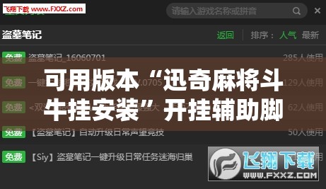 可用版本“迅奇麻将斗牛挂安装	”开挂辅助脚本+详细开挂安装教程