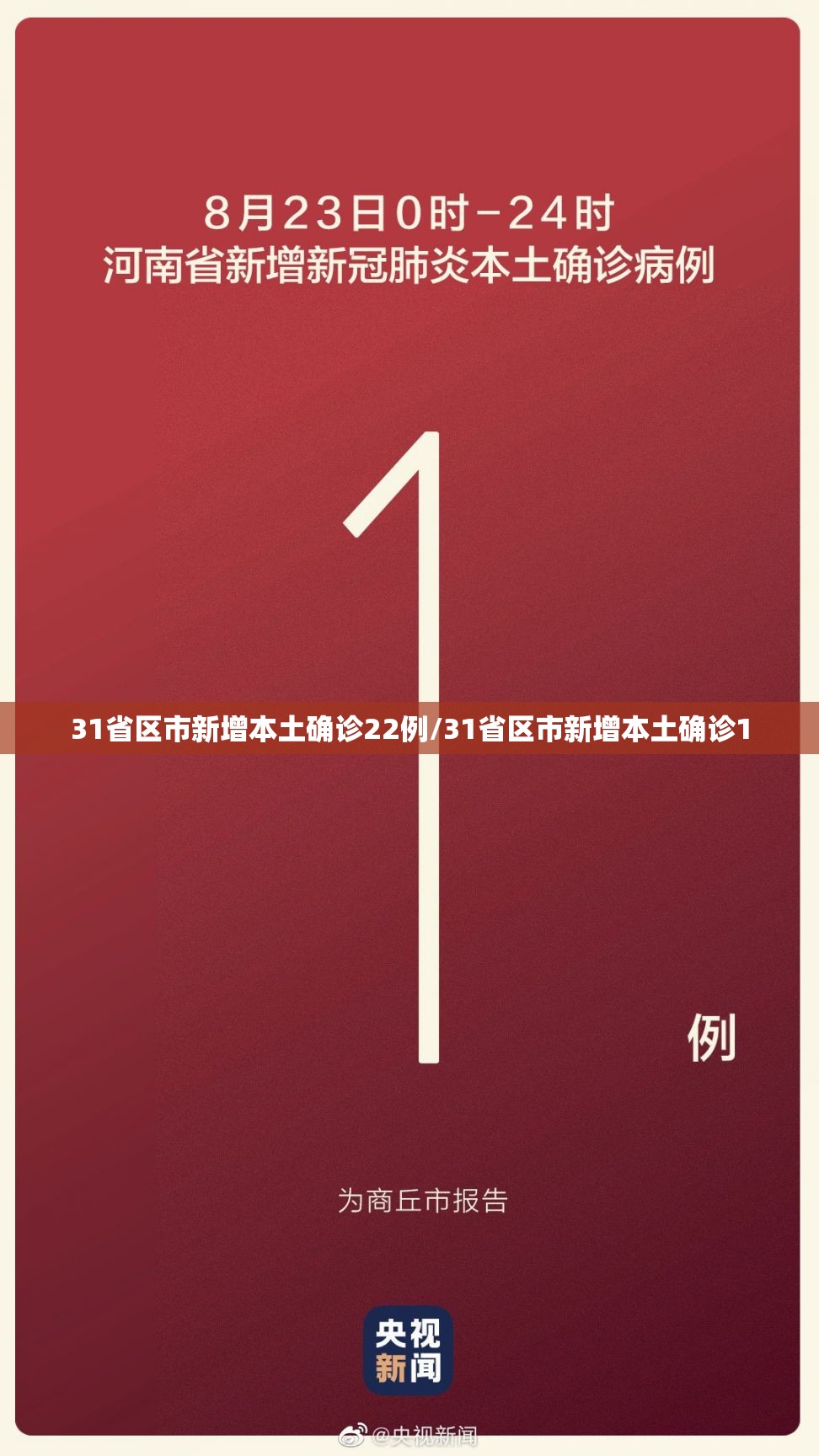 31省区市新增本土确诊22例/31省区市新增本土确诊1 31省区市新增本土确诊22例/31省区市新增本土确诊1