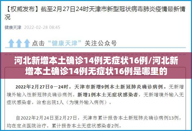 河北新增本土确诊14例无症状16例/河北新增本土确诊14例无症状16例是哪里的 河北新增本土确诊14例无症状16例/河北新增本土确诊14例无症状16例是哪里的