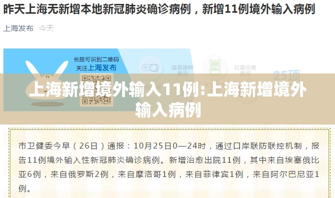 上海新增境外输入11例:上海新增境外输入病例