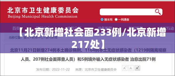【北京新增社会面233例/北京新增217处】