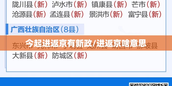 今起进返京有新政/进返京啥意思