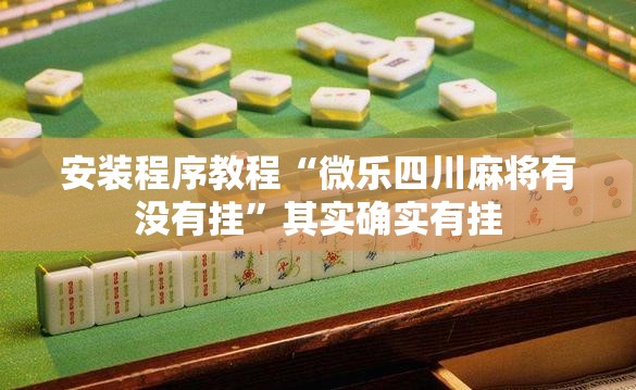 安装程序教程“微乐四川麻将有没有挂	”其实确实有挂