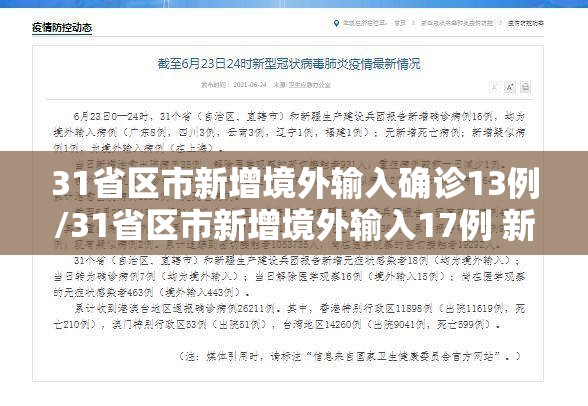 31省区市新增境外输入确诊13例/31省区市新增境外输入17例 新闻