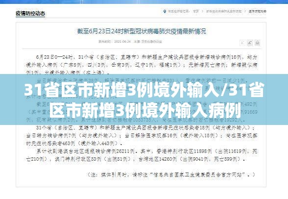 31省区市新增3例境外输入/31省区市新增3例境外输入病例