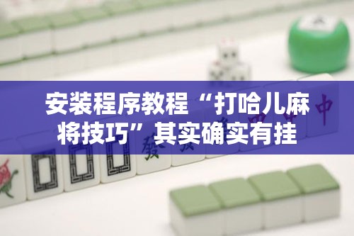 安装程序教程“打哈儿麻将技巧”其实确实有挂