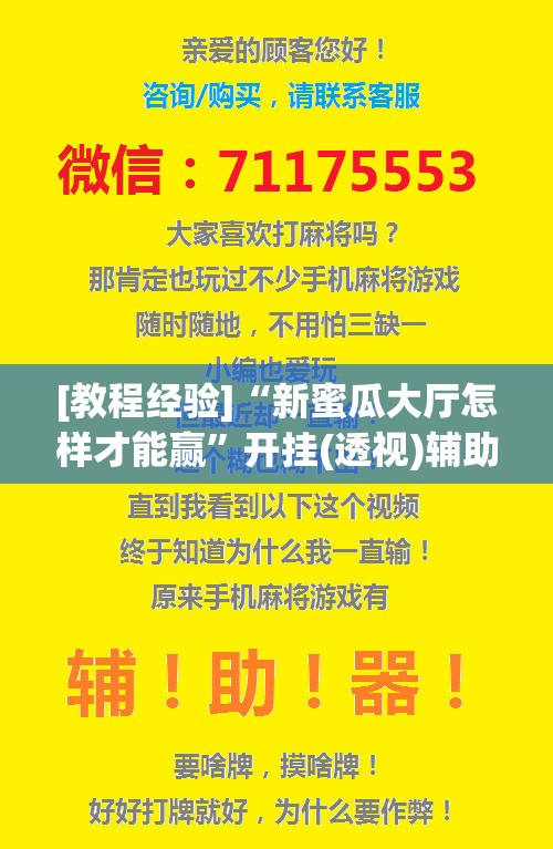 [教程经验]“新蜜瓜大厅怎样才能赢”开挂(透视)辅助教程