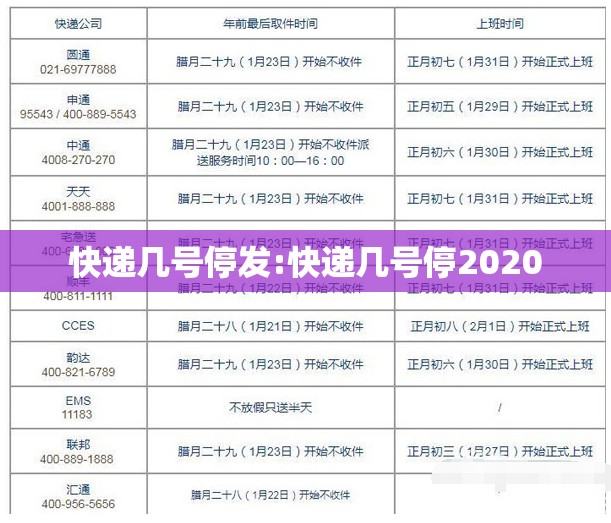 快递几号停发:快递几号停2020