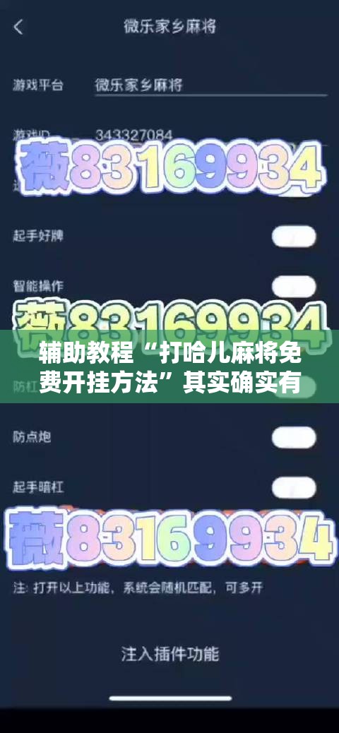 辅助教程“打哈儿麻将免费开挂方法	”其实确实有挂