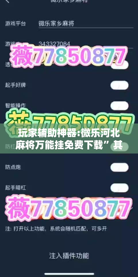 玩家辅助神器:微乐河北麻将万能挂免费下载	”其实确实有挂