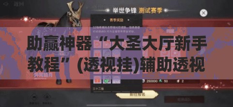 助赢神器“大圣大厅新手教程”(透视挂)辅助透视教程