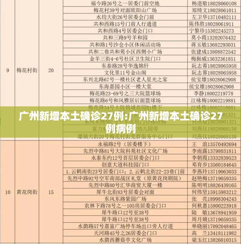 广州新增本土确诊27例:广州新增本土确诊27例病例