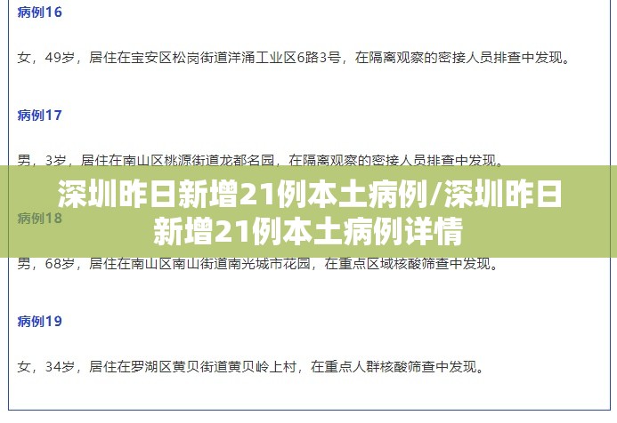 深圳昨日新增21例本土病例/深圳昨日新增21例本土病例详情