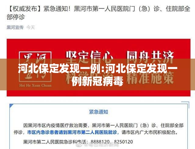 河北保定发现一例:河北保定发现一例新冠病毒