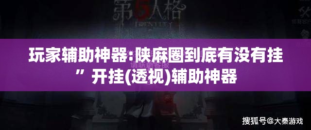 玩家辅助神器:陕麻圈到底有没有挂”开挂(透视)辅助神器