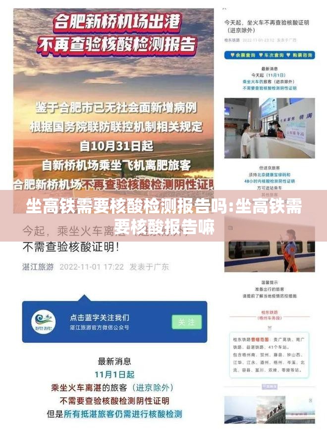 坐高铁需要核酸检测报告吗:坐高铁需要核酸报告嘛