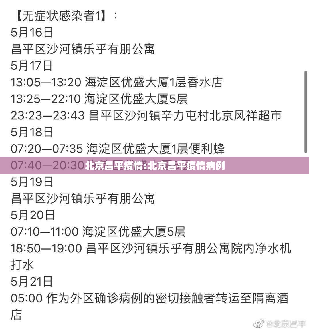 北京昌平疫情:北京昌平疫情病例