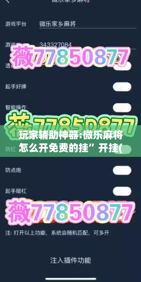 玩家辅助神器:微乐麻将怎么开免费的挂”开挂(透视)辅助教程